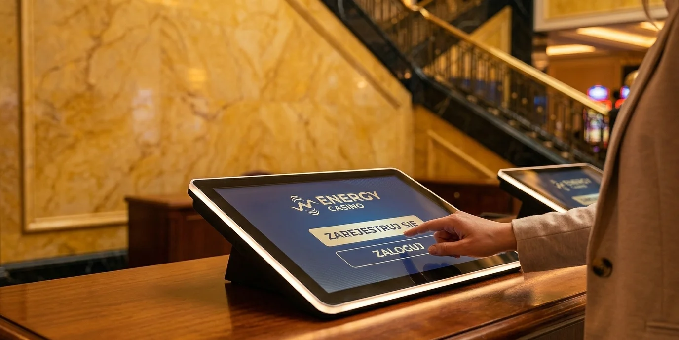 Energy Casino zaloguj się — ekran logowania na urządzeniu dotykowym